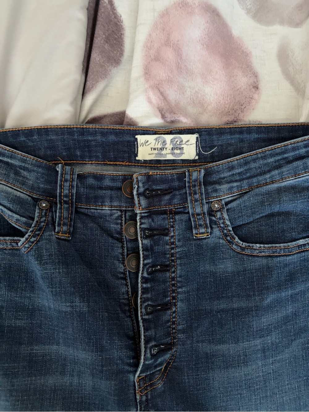 We The Free Women's Wide Leg Button-Fly Jeans in Dark Blue Wash